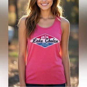 Lake Chelan Washington USA Apparel Company Tank Top Medium